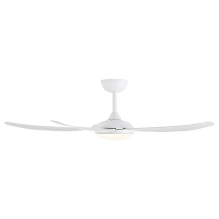 Brilliant Matt White Amari Series II 5-Blade 56'' DC Ceiling Fan with Light
