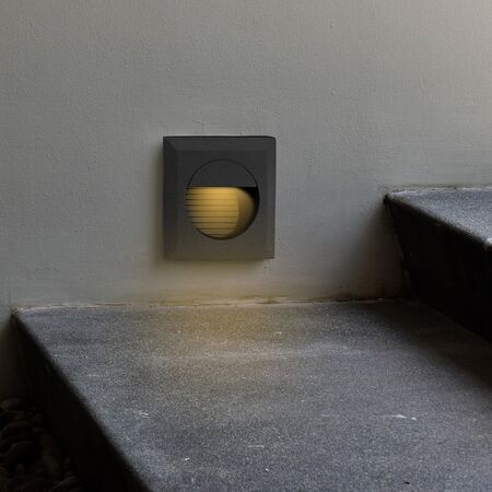Brilliant Charcoal Lachlan LED Square Step Light Brilliant Charcoal Lachlan LED Square Step Light