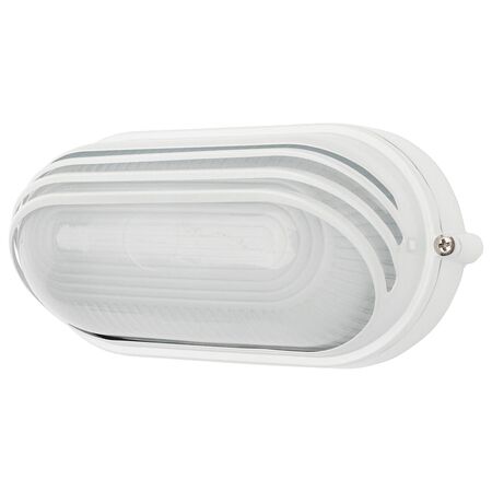 Brilliant White Essex Louvred LED Oval Bunker Light