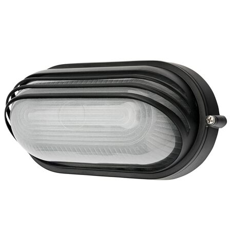 Brilliant Charcoal Essex Louvred LED Oval Bunker Light