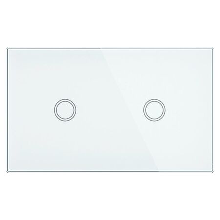 Brilliant White Elite Glass Wall Switch 2 Gang