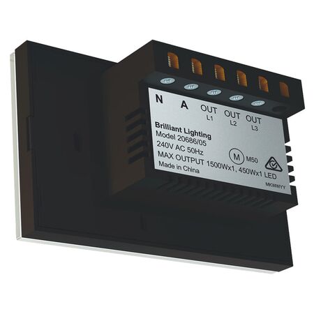 Brilliant White Elite Glass Wall Switch 3 Gang