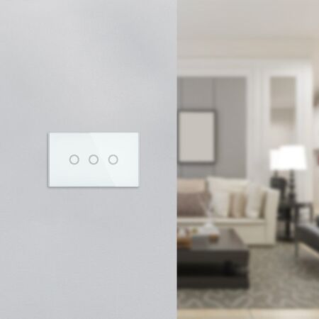 Brilliant White Elite Glass Wall Switch 3 Gang