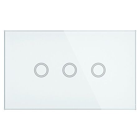 Brilliant White Elite Glass Wall Switch 3 Gang