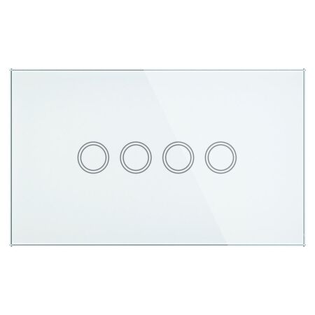 Brilliant White Elite Glass Wall Switch 4 Gang