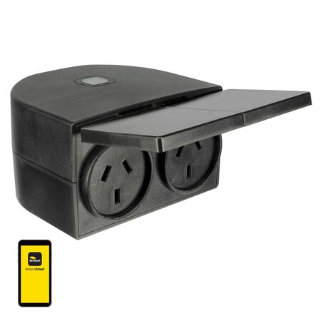 Brilliant Black Wi-Fi Outdoor Double Plug