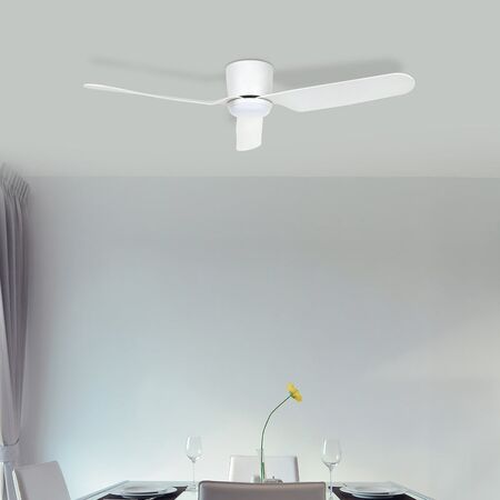 Brilliant White Preston 48" DC Ceiling Fan Hugger with LED CCT Light