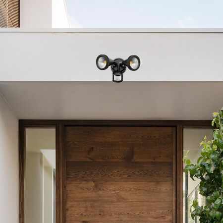Brilliant Black Stinger LED Twin Security Light with Sensor