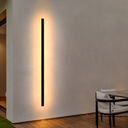 Brilliant Black Hendrick 36W 180cm LED Wall Light