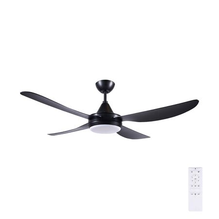 Brilliant Black Vector 52'' DC 4-Blade Ceiling Fan with Light