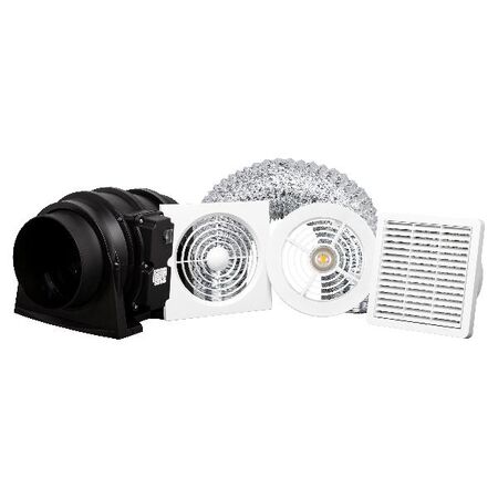 HPM 150mm 60W Inline Shower Square Fan Kit with Light