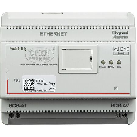 Arteor - MyHOME - Web server audio/video BUS to control various devices - 6 din modules