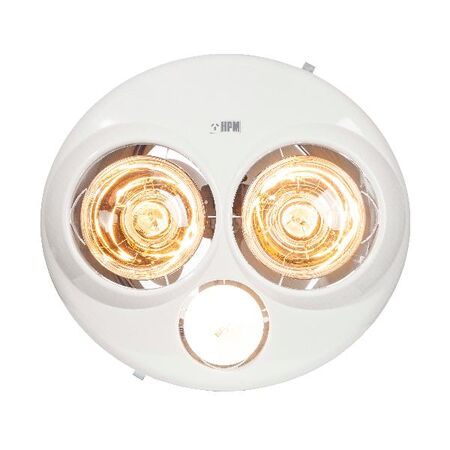 HPM 3-in-1 2-Lamp Instant Heat Bathroom Heater with Light