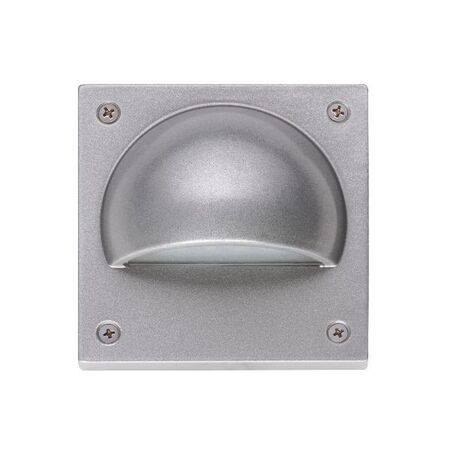 HPM 12V a.c. 0.5W LED Square Wall Light Satin Silver