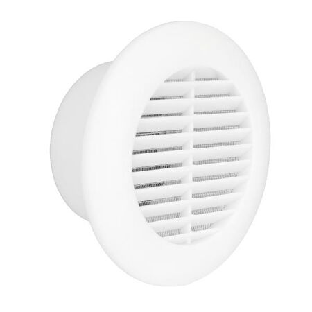 HPM 100mm External Fixed Round Ventilation Grille White
