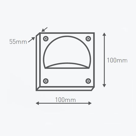 HPM 12V a.c. 0.5W LED Square Wall Light Satin Silver