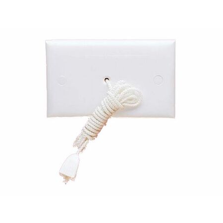 HPM Standard 10A Vertical 1 Gang Cord-Pull Ceiling Switch with LED White