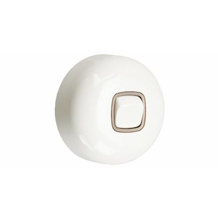 HPM Standard 10A Vertical 1 Gang 2 Way Older Style Round Switch White