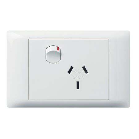 Excel Life - Common plate - Horizontal single powerpoint 1 gang 10A 240V a.c. white