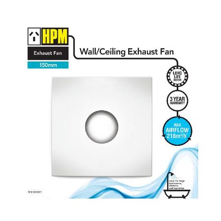 HPM 150mm 24W Square Exhaust Fan White