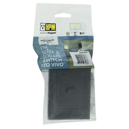 HPM VIVO 350VA 3 Wire Push Button Cover Plate Dark Grey