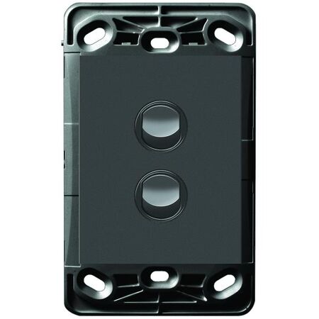 HPM VIVO 10A 2 Gang Vertical Rocker Switch Grid & Mechanism Dark Grey