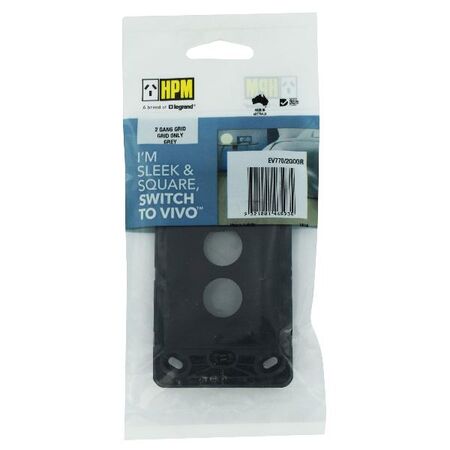 HPM VIVO 2 Gang Switch Grid Dark Grey