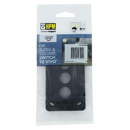 HPM VIVO 3 Gang Switch Grid Dark Grey
