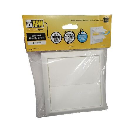 HPM Gravity Ventilation Grille 100mm White
