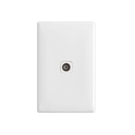 HPM Standard 75 OHM 1 Gang TV Coax Outlet White