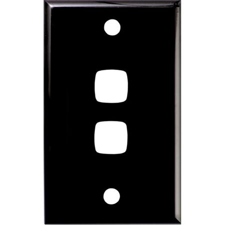 HPM Standard 2 Gang Rectangle Switch Cover Plate Black