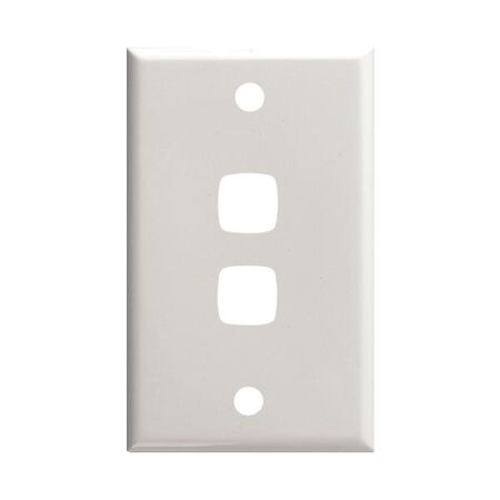 HPM Standard 2 Gang Rectangle Switch Cover Plate White
