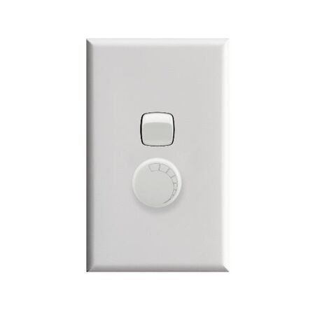 Excel - Vertical rotary dimmer trailing edge 2 wire 400VA 240V a.c. gloss white