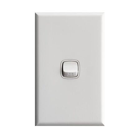 Excel - Vertical rocker switch - Single Pole Double Throw - 1 gang 2 way 10A 240V a.c. gloss white