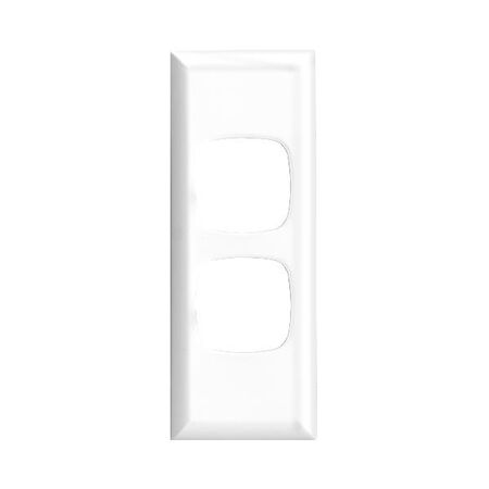 Excel - Architrave grid & plate 2 gang white