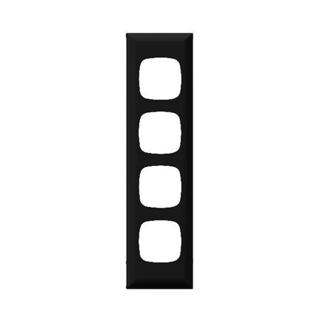 Excel - Architrave grid & plate 4 gang black