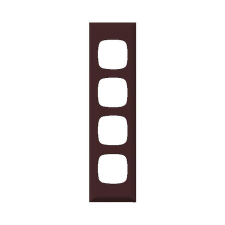Excel - Architrave coverplate 4 gang brown