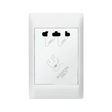 Excel Life - Common plate - Shaver outlet 20VA 115/240V a.c. white