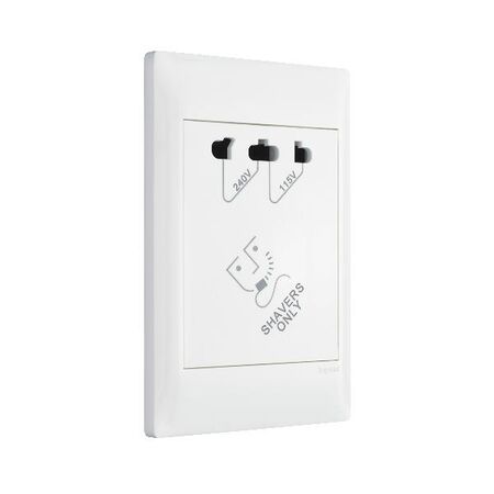 Excel Life - Common plate - Shaver outlet 20VA 115/240V a.c. white