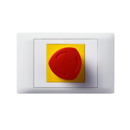 Excel Life - Common plate - Electronic device emergency stop Switch 1/4 turn 1 gang 3AX 240V a.c. white