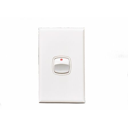 Excel - Vertical heavy duty rocker switch 1 gang 2 way double pole 40A 240V a.c. gloss white