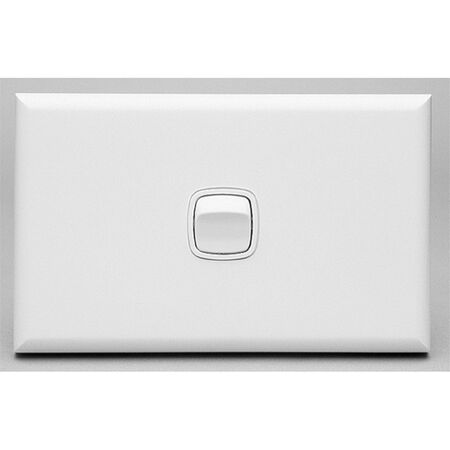 Excel - Horizontal rocker switch - Single Pole Double Throw - 1 gang 2 way 10A 240V a.c. gloss white