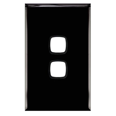 Excel - Grid & plate For 770 series mechanisms - 2 gang gloss black