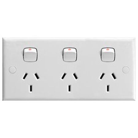 HPM Standard 10A Triple Powerpoint White
