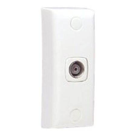 HPM 1 Gang Deep Standard Coax TV Outlet White