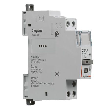 CX3 Smart Connected Contactor With Netatmo - Single Pole N/O - 20A