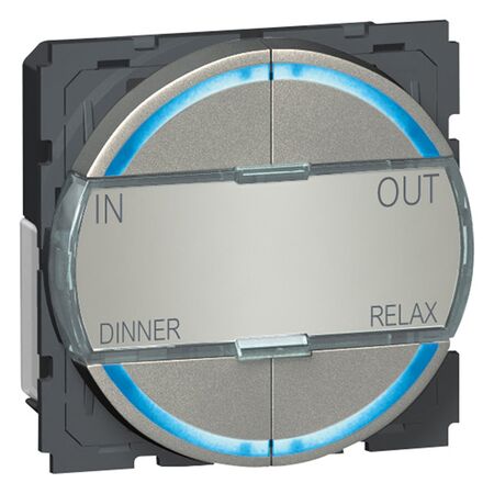 KNX control mechanism Arteor - 4 pushbuttons - 4 actuation points - round version - magnesium