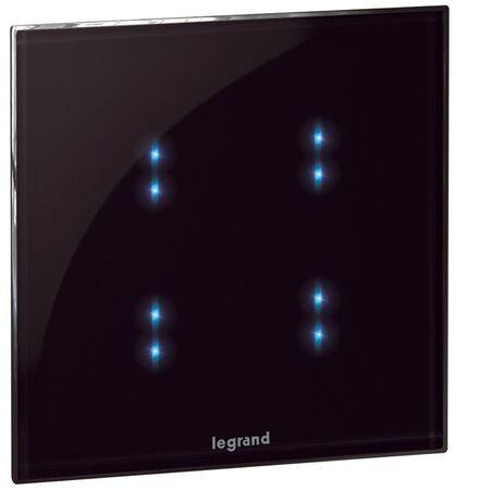 Arteor - MyHOME - BUS touch control - for basic/special functions - 2 modules - Up to 4 scenarios - black