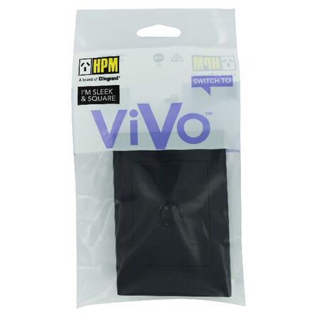 HPM VIVO 10A 1 Gang Vertical Rocker Switch Plate Dark Grey