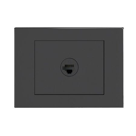 HPM VIVO 1 Gang Cat6 RJ45 Outlet Plate Dark Grey